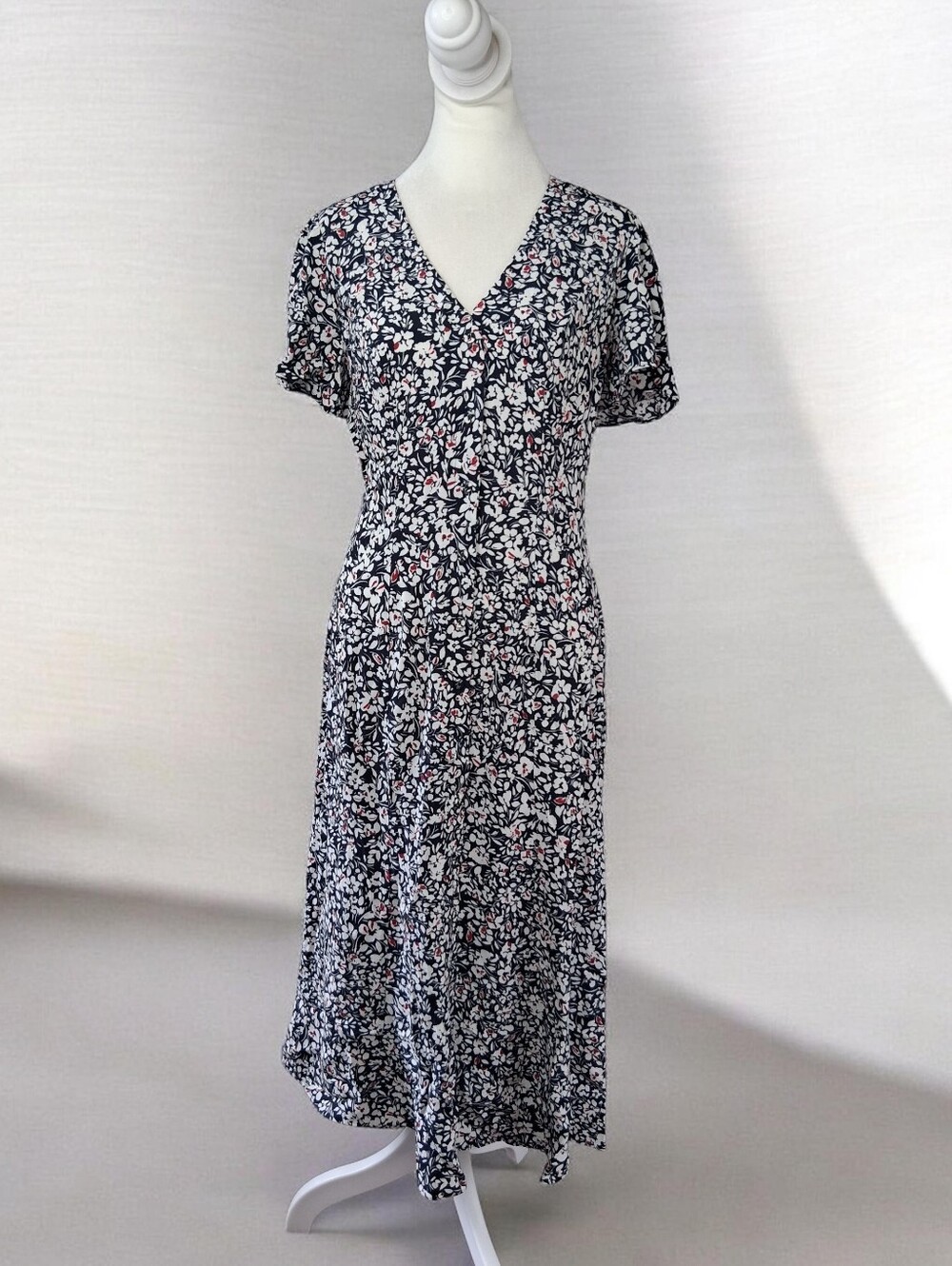 Madewell Amanda Floral Navy Button-Front Dress 2